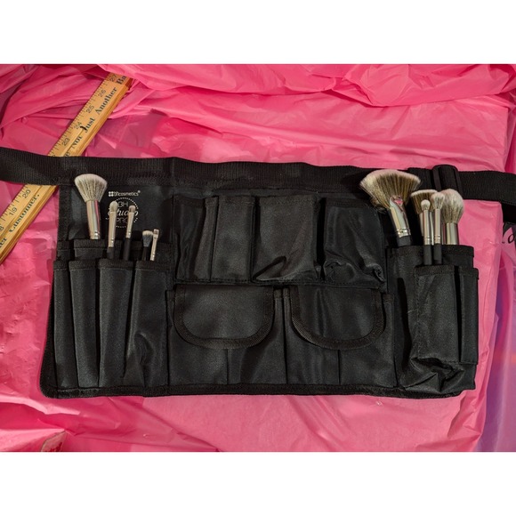 BH Cosmetics Studio pro 10 makeup brush and Black consultant pocket apron NEW - Picture 1 of 11